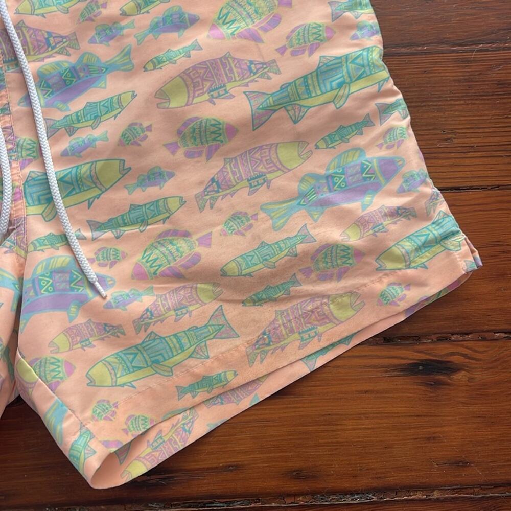 Chubbies Fish Print Lined Pull On Elastic Waist D… - image 3